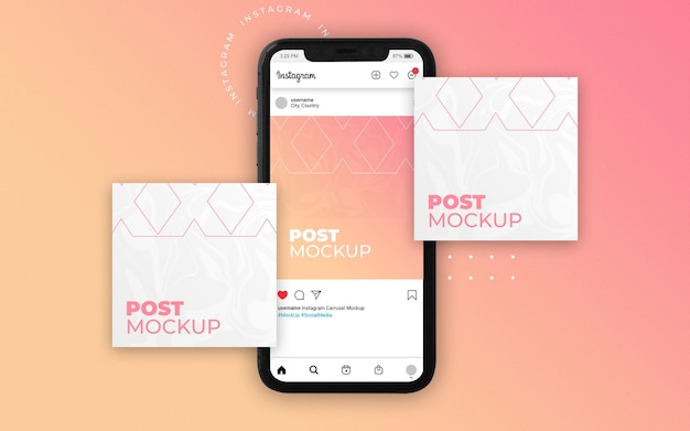 Makieta Trzech Postów Na Instagramie