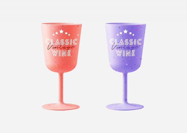 PSD makieta wine cup