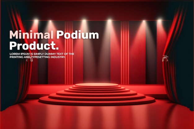 makieta wyświetlacza sceny podium kurtyny dla sceny prezentacji produktu do renderowania 3d wyświetlania produktu