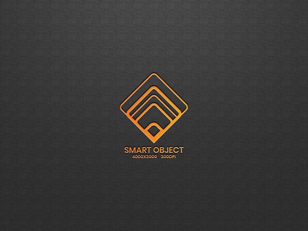 Makieta z logo luksusowej złotej folii z efektem Letterpress