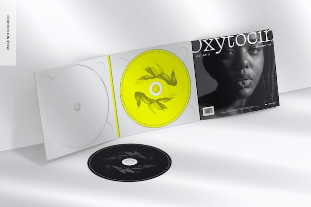 Makieta z podwójnymi płytami CD, pochylona
