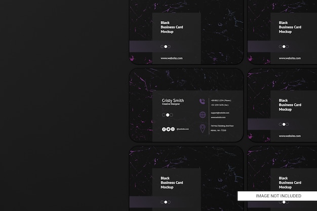 PSD makieta zaokrąglone wizytówki czarny