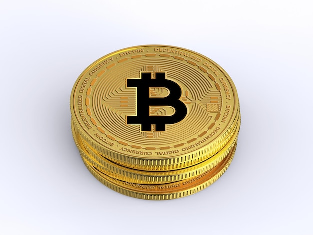 Makieta złotego bitcoina
