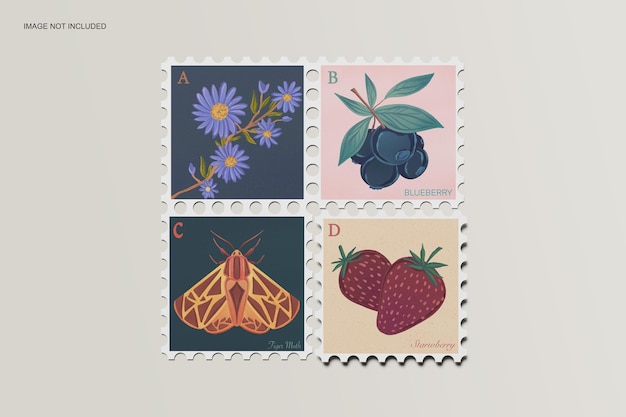 PSD makieta znaczka pocztowego