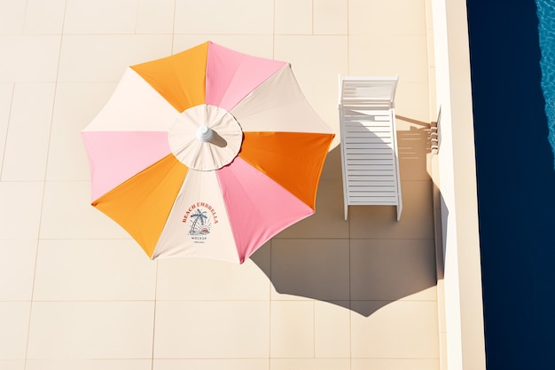 PSD makietka parasola plażowego przy morzu