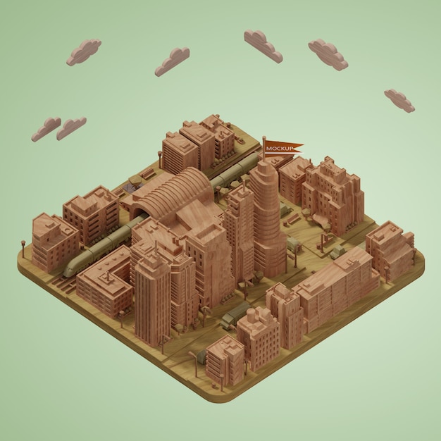 PSD makiety modeli 3d miast