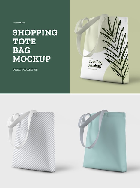 Makiety torby na zakupy Stylowe sceny do reklamy prezentacji projektu i sklepu internetowego