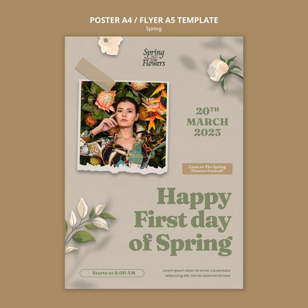 Mal for flat design vårsalg