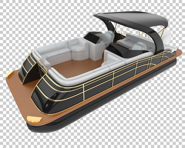 Mała łódka na przezroczystym tle ilustracja renderowania 3d
