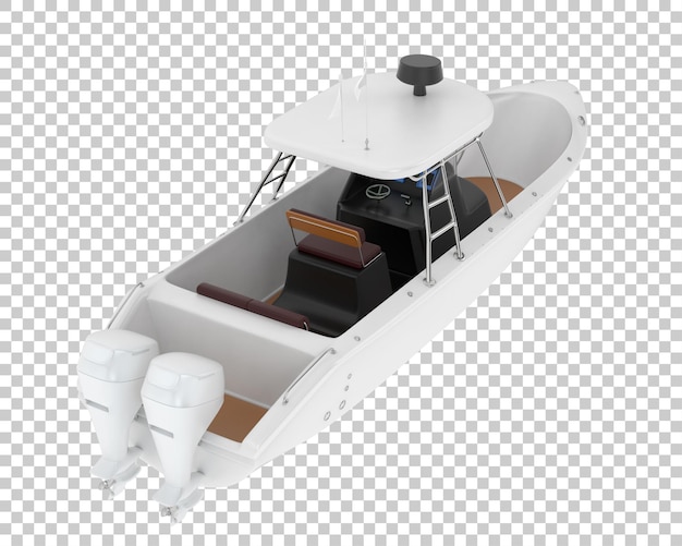 Mała łódka na przezroczystym tle ilustracja renderowania 3d