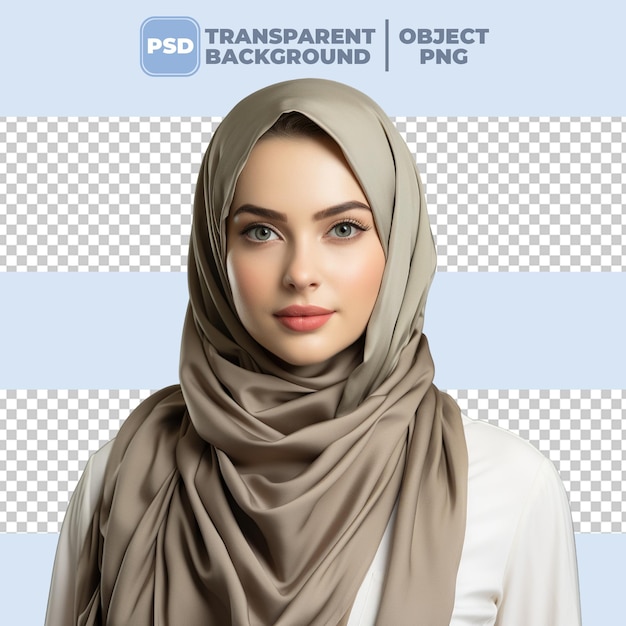 PSD a malay woman in a suit stands white background