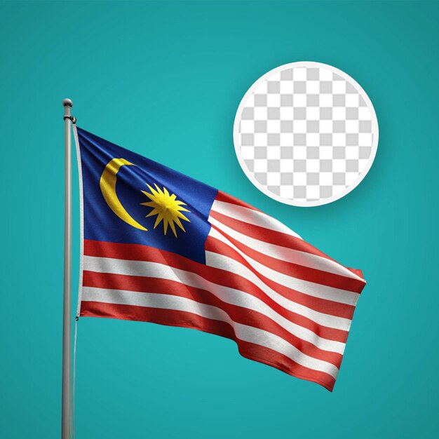 PSD malaysia national flag grunge illustration on transparent background