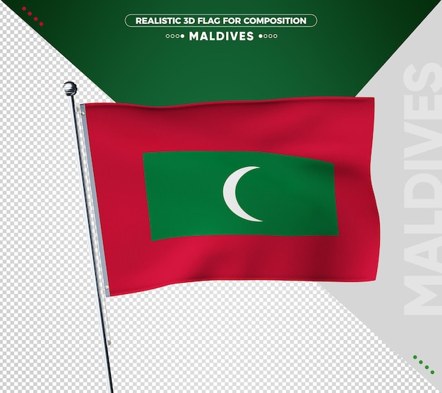 PSD bandiera delle maldive d con texture realistica