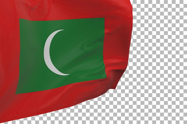 몰디브 플래그가 격리되었습니다. 흔들며 배너입니다. 몰디브의 국기