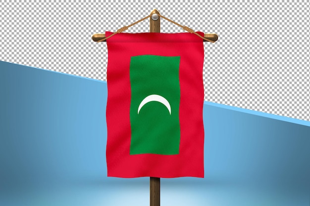 モルディブは旗のデザインの背景を掛ける