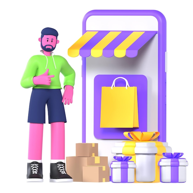 Male 3D Character Agency E-commerce winkelen