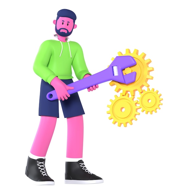 male 3d character agency maintenance setting preference service