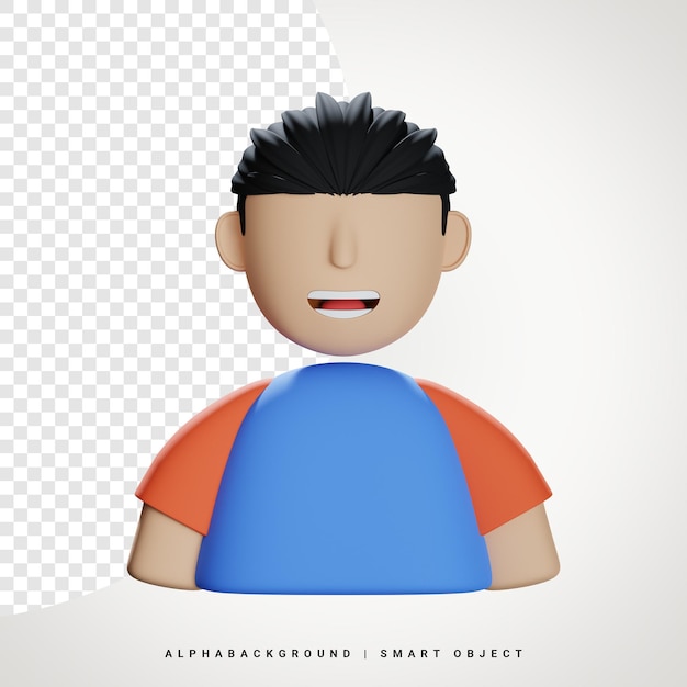 남성 아바타 3d 아이콘 그림
