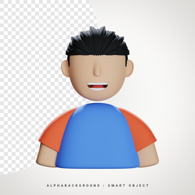 PSD male avatar 3d icon illustration