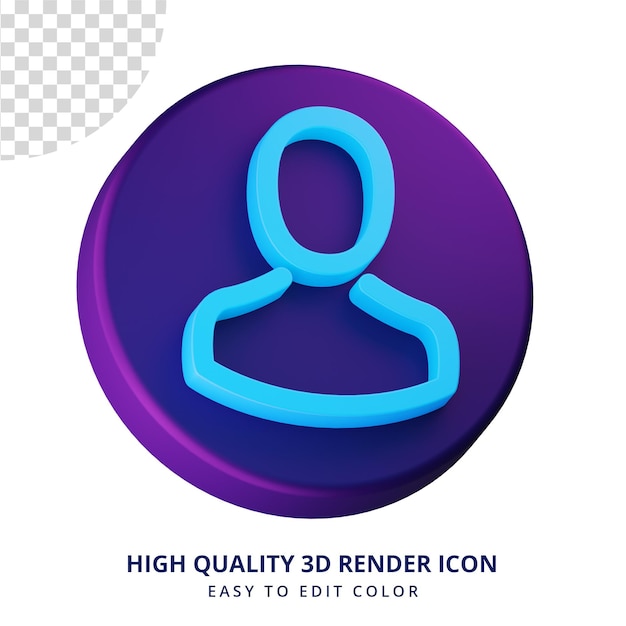 PSD male avatar icon 3d rendering isolated concept for ui design