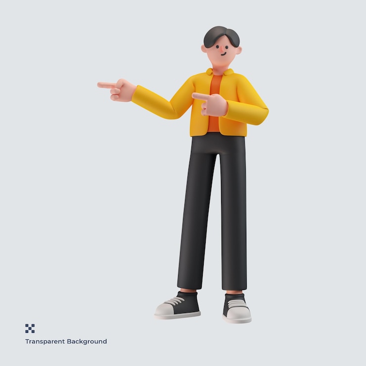 PSD 3d иллюстрация мужского персонажа