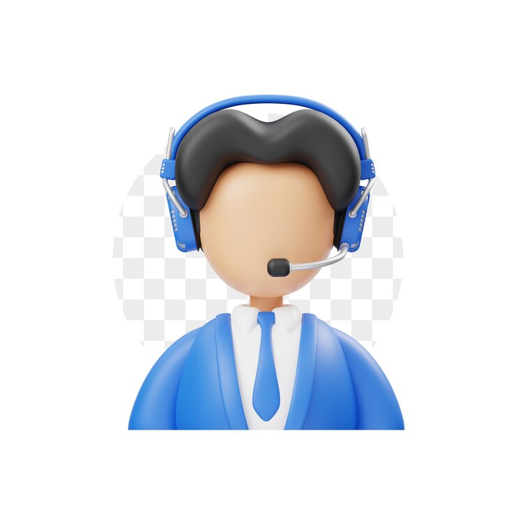 PSD male customer service 3d icon
