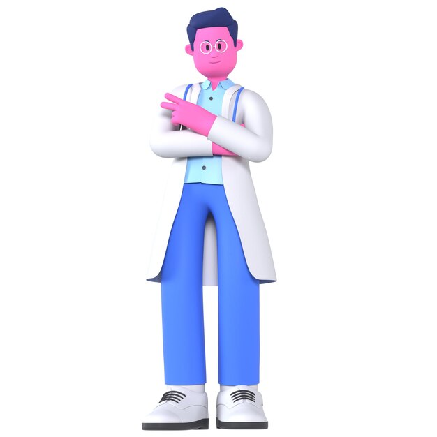 PSD male doctor cool pose medical healthcare hospital