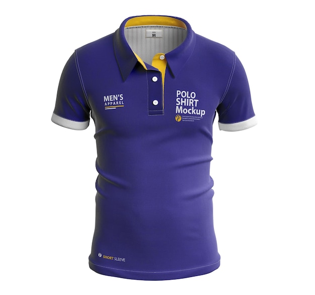 Male editable polo shirt mockup template