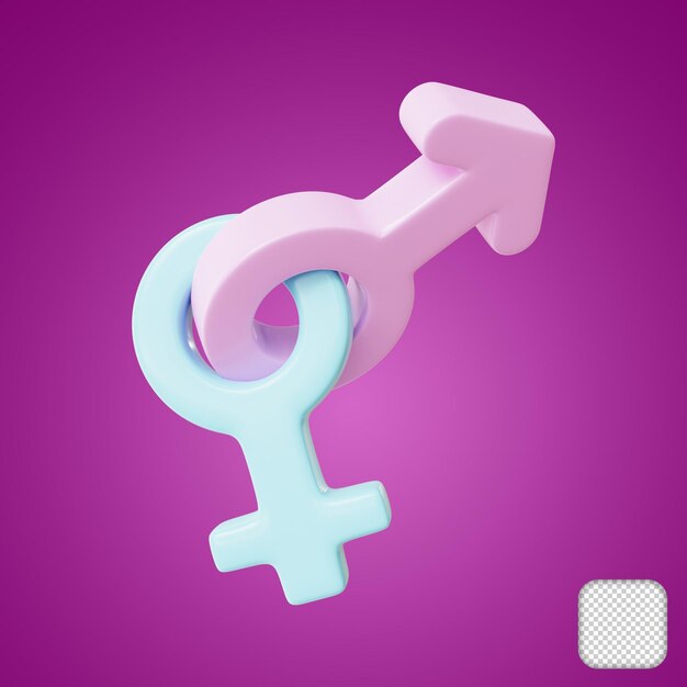 Male female gender icon 3d illustration