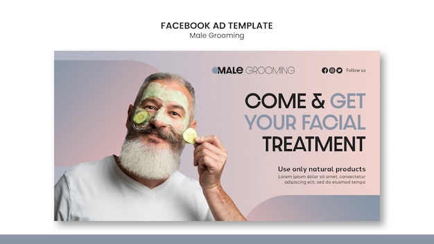 PSD male grooming facebook  template