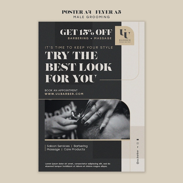 male grooming template design