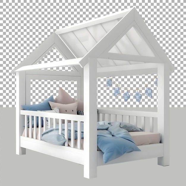 PSD małe łóżko dla dziecka na przezroczystym tle
