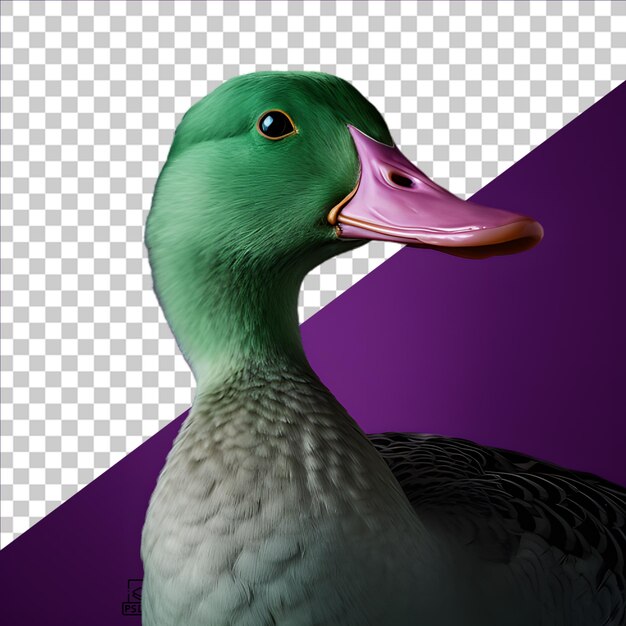 PSD male mallard duck isolated on transparent background png file