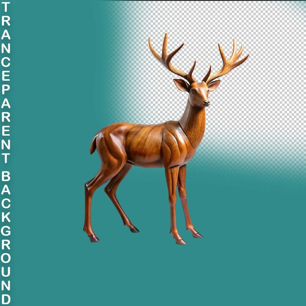Male roe deer on transparent background