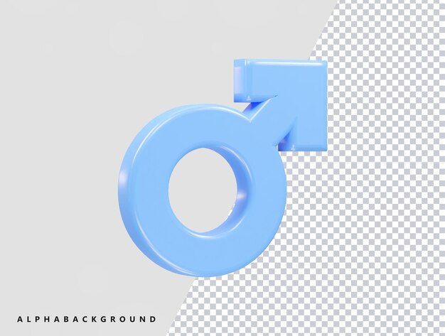 Male symbol 3d element render illustration