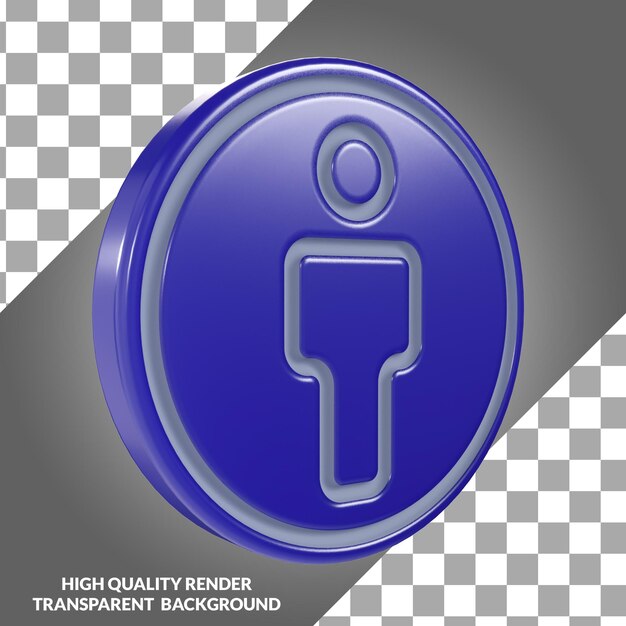 male toilet sign 3d illustration icon