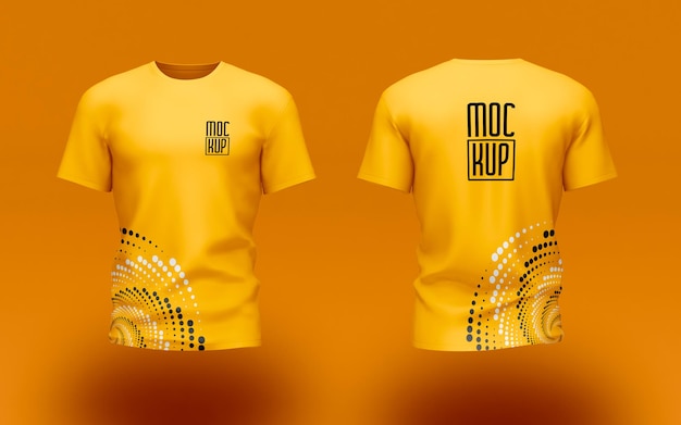 PSD male tshirt mockup front and back view