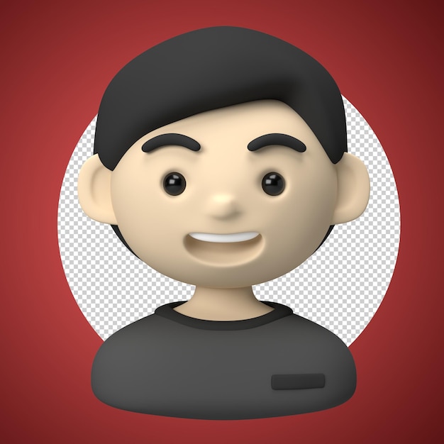 male with tshirt as freelancer 3d icon illustration