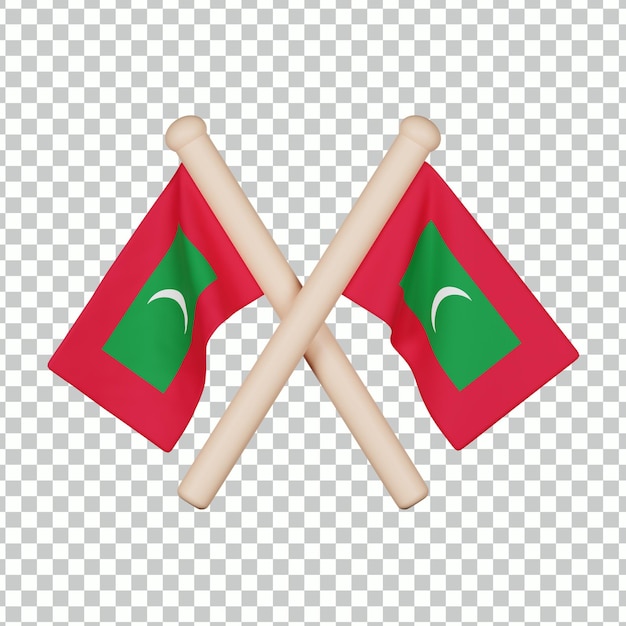 Malediven vlag 3d pictogram