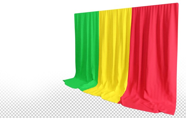 PSD tenda con bandiera del mali in rendering 3d che celebra la vivace cultura del mali
