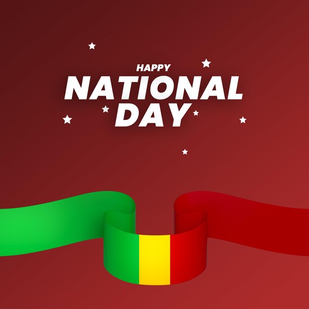 PSD mali flag element design national independence day banner psd