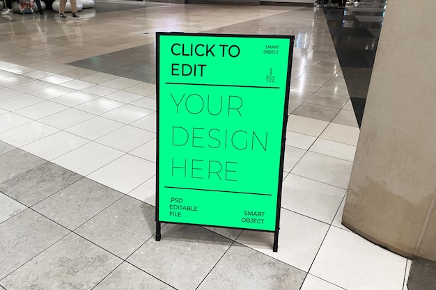 Mall Standing Sign Poster Display Mockup