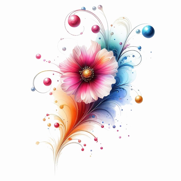 Maluj Projekt Kwiatów Wodnych I Tło Kwiatów W Przejrzystym Kolorze
