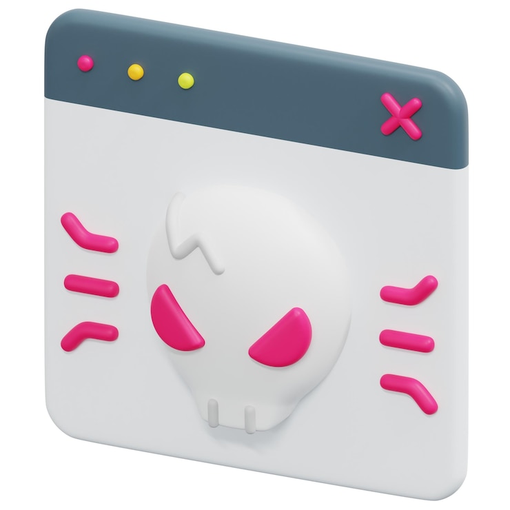 PSD malware 3d render icon illustration