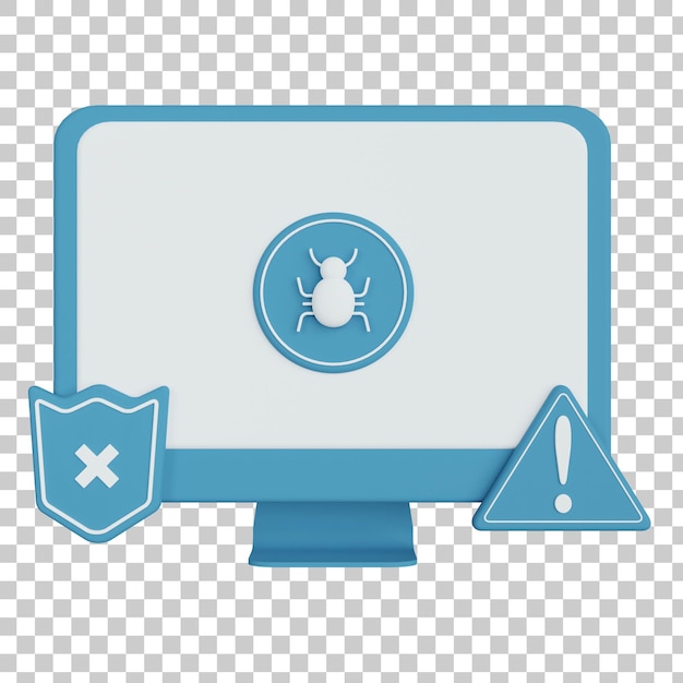 PSD malware detected 3d illustration