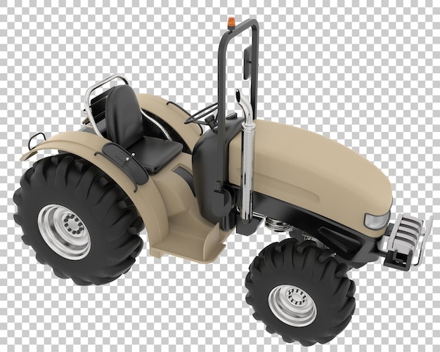 PSD mały traktor na przezroczystym tle ilustracja renderowania 3d