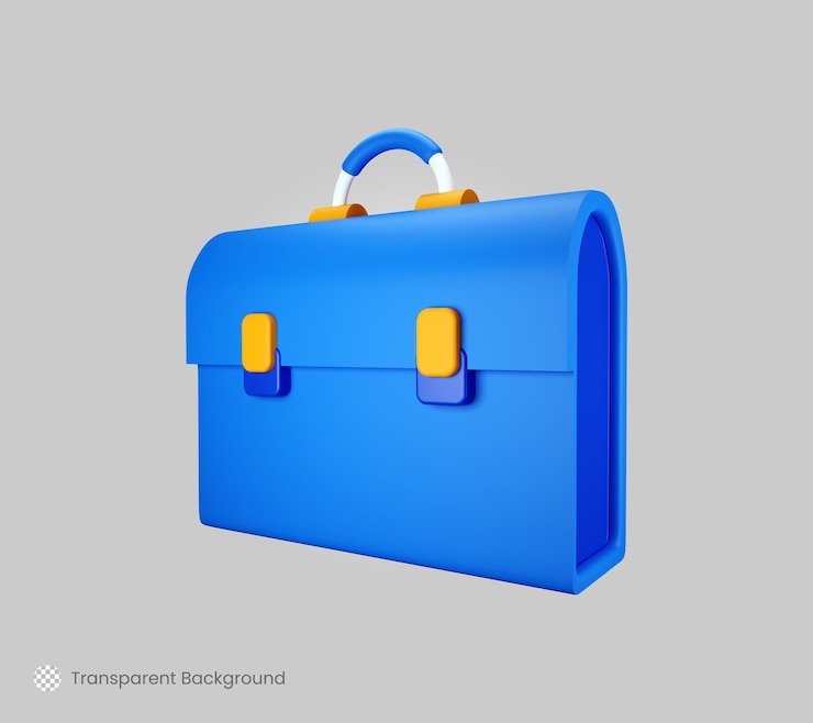 PSD man bag or briefcase symbol 3d icon render illustration for business concept design