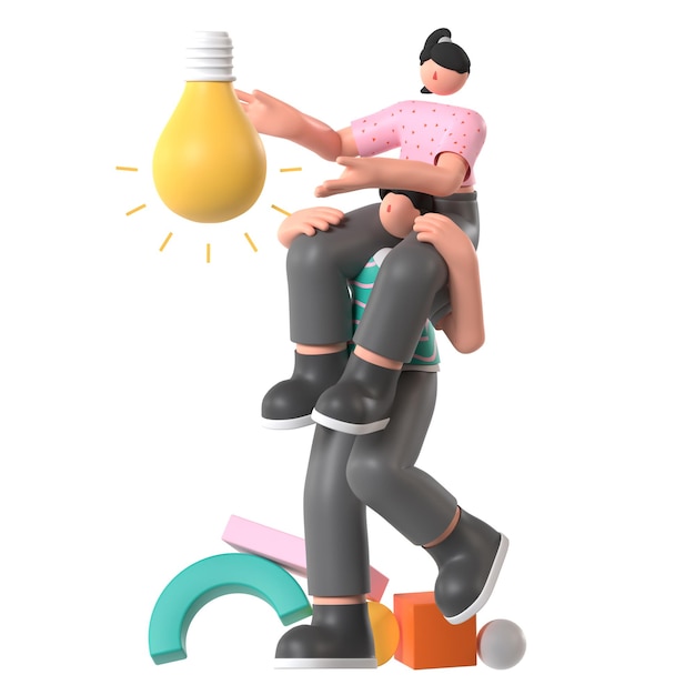 아이 를 등에 고 있는 남자