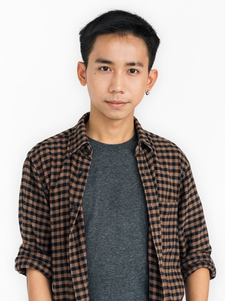 PSD man cheerful studio portrait concept