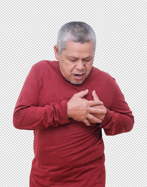 Man clutching his chest in pain indicating a potential heart attack